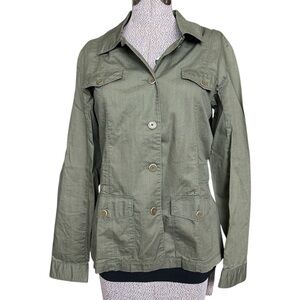 Steve & Barry’s Olive Green Military Utility Jacket Lightweight Cotton Sz Large